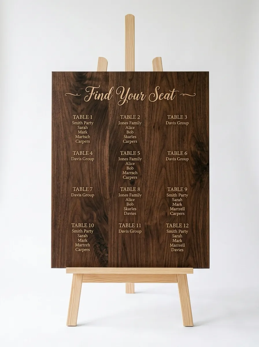 Custom Wedding Seating Chart Sign, handcrafted wood sign by ImprintLuxury
