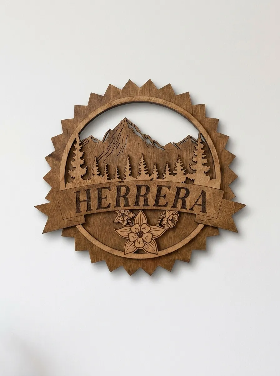 Custom Wood Mountain Name Sign