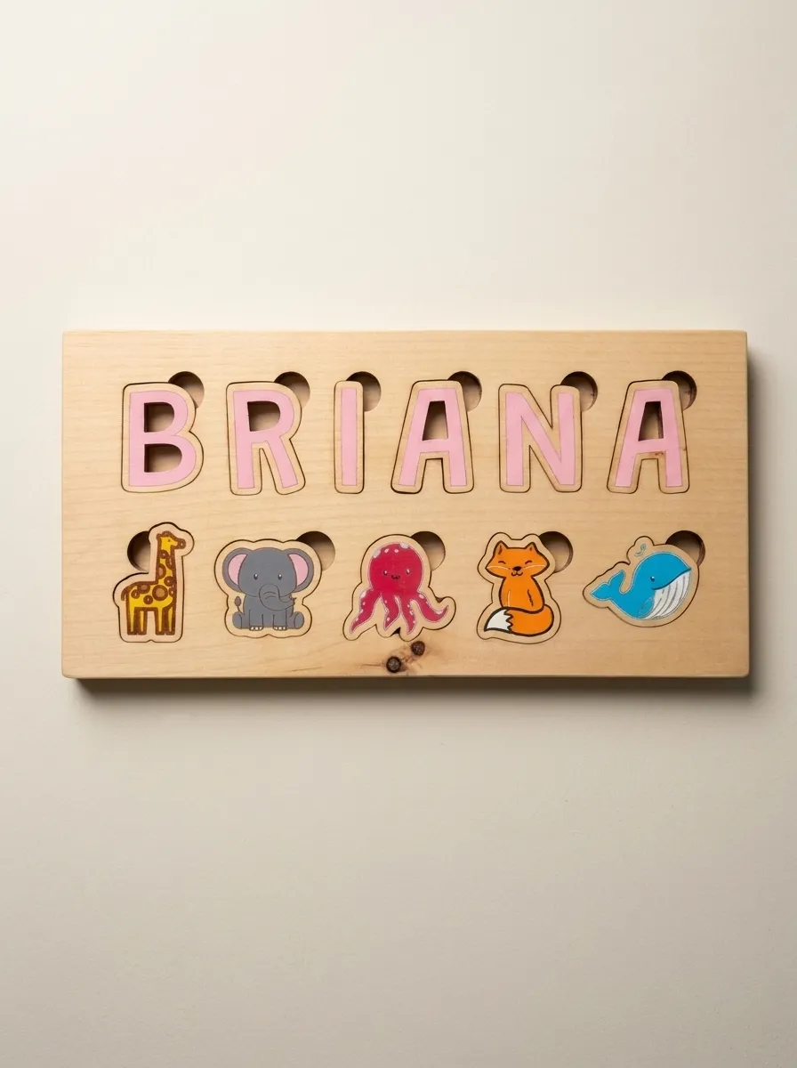 Wooden Name Puzzle, handcrafted wood sign by ImprintLuxury