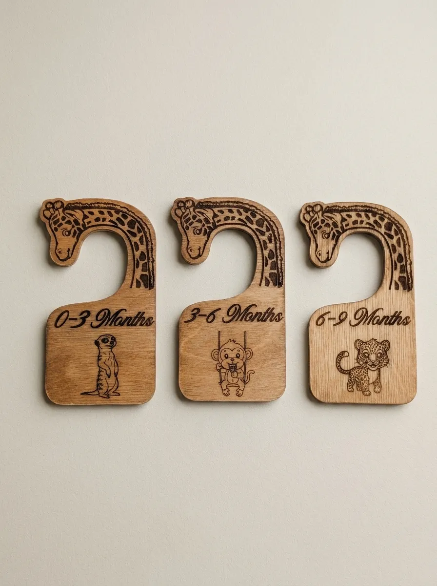 Safari Nursery Closet Dividers, handcrafted wood sign by ImprintLuxury